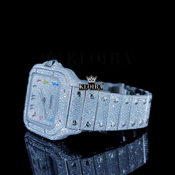 Iced Out Cartior Moissanite Watch Right Profile View