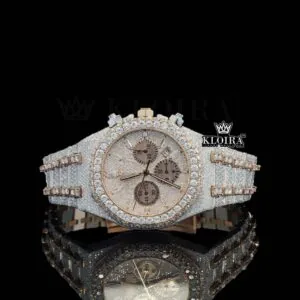 AP Royal Oak Moissanite Watch with Iced Out Rose Gold Dial