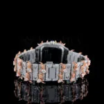 Jesus Thorn Two Tone Rose Gold Roman Numerals Moissanite Diamond Watch Caseback View