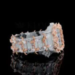 Jesus Thorn Two Tone Rose Gold Roman Numerals Moissanite Diamond Watch Left Side View