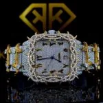 K Square Two Tone Iced Out Thron Customised Moissanite Watch