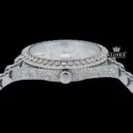 LuxeTimepiece Moissanite Diamond Watch 14K Gold VVS 20 Carat 42mm Closeup Side