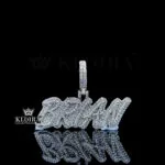 Majestic Brian Monogram Pendant Silver with Moissanite