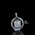 Moissanite Majestic Laurel Pendant in Silver with Round Cut Gems
