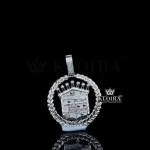 Moissanite Majestic Laurel Pendant - Silver, 24 Carat