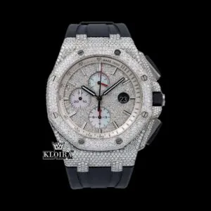 AP Men's Rubber Strap Moissanite Diamond Watch - Royal Oak Offshore
