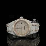 AP Men's Two Tone Rose Gold Iced Out Moissanite Watch