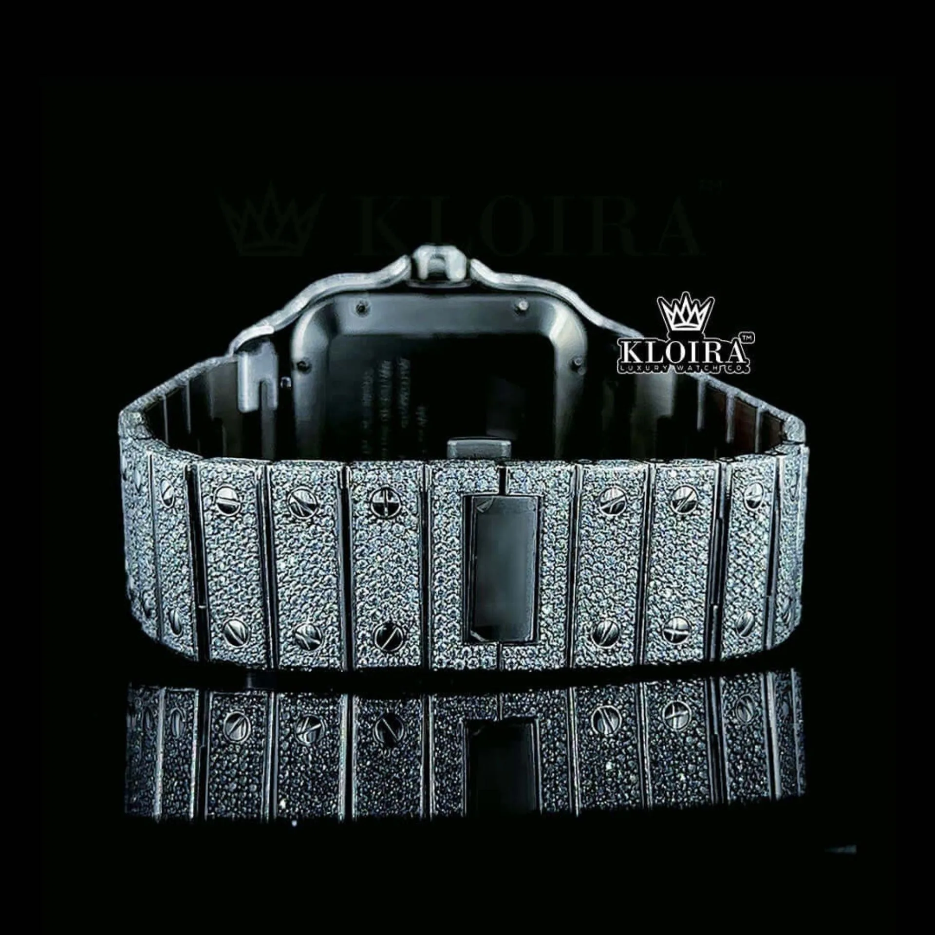 Mens Cartior Moissanite Watch Caseback View