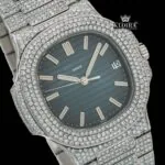 Mens Patik Philippe Moissanite Watch Front Face Close Up View