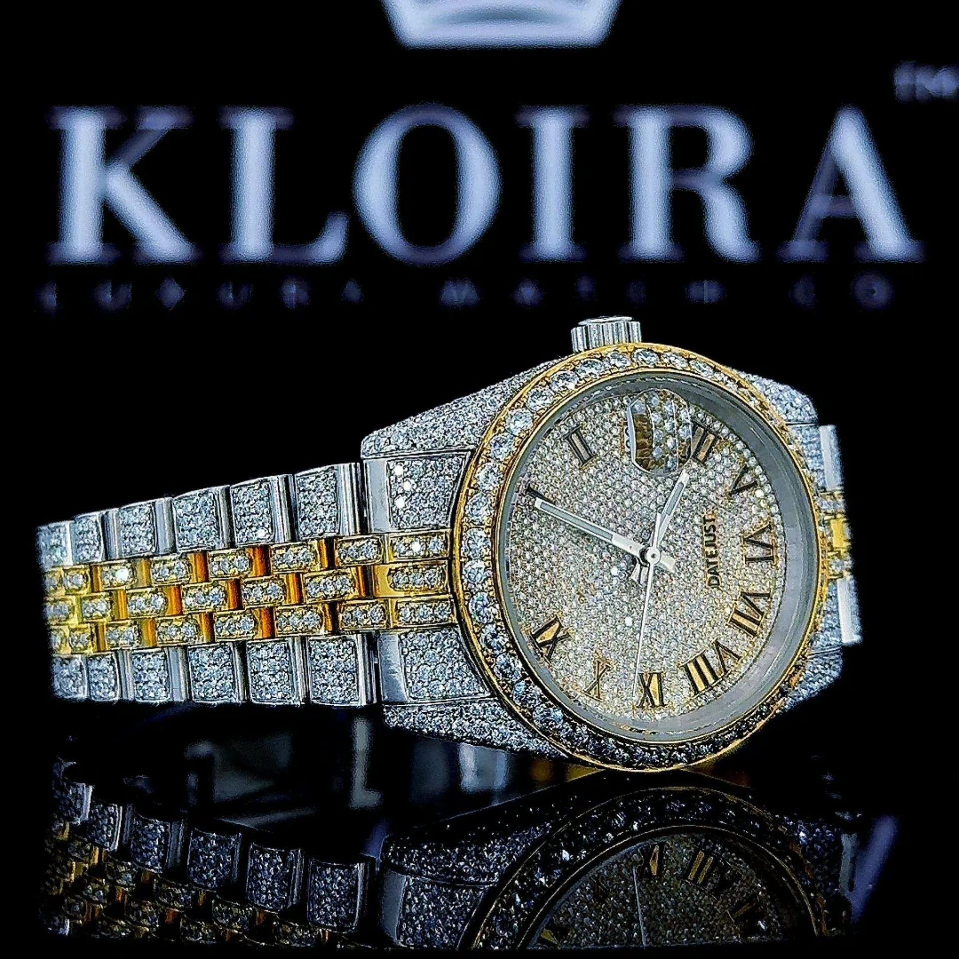 Mens Roles Moissanite Watch Right Profile View