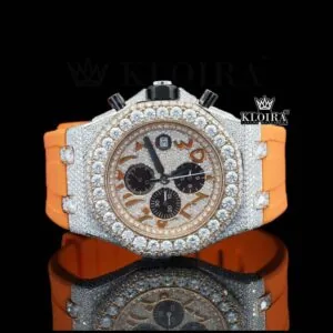 AP Moissanite Watch Arabic with Diamond Bezel