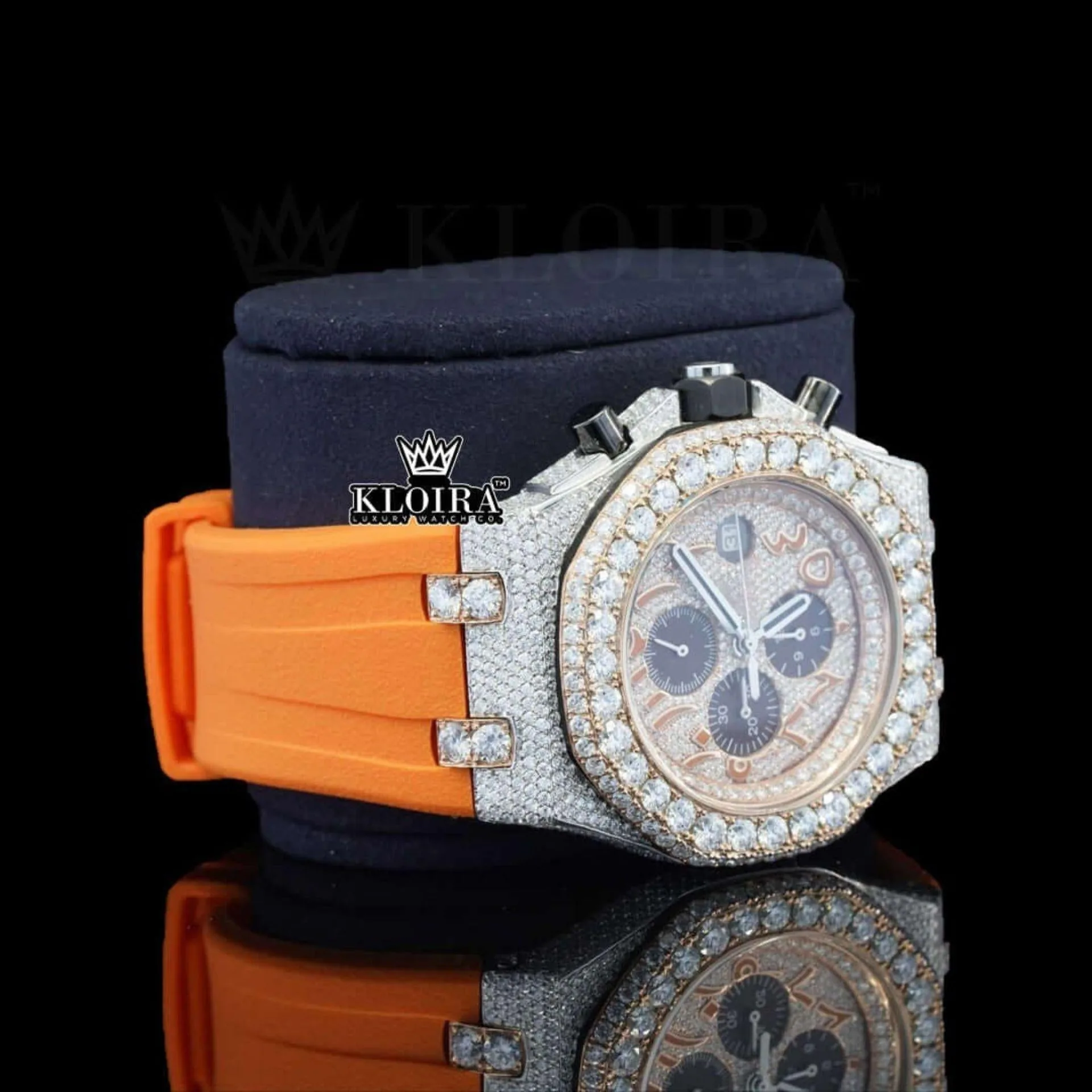 Moissanite AP Watch Arabic Right Profile View