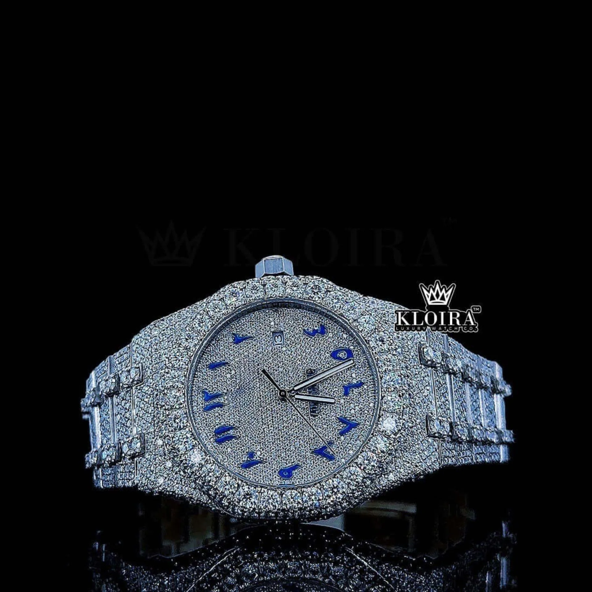 AP Moissanite Watch with 14K Gold Plating and Diamond Bezel