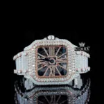 Cartior Moissanite Skeleton Watch - Luxury Automatic Timepiece