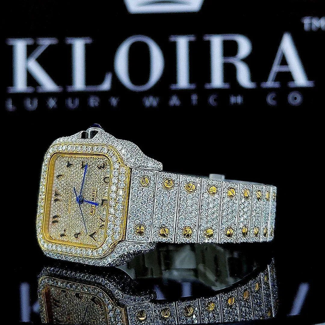 Moissanite Cartior Watch Arabic Left Side View