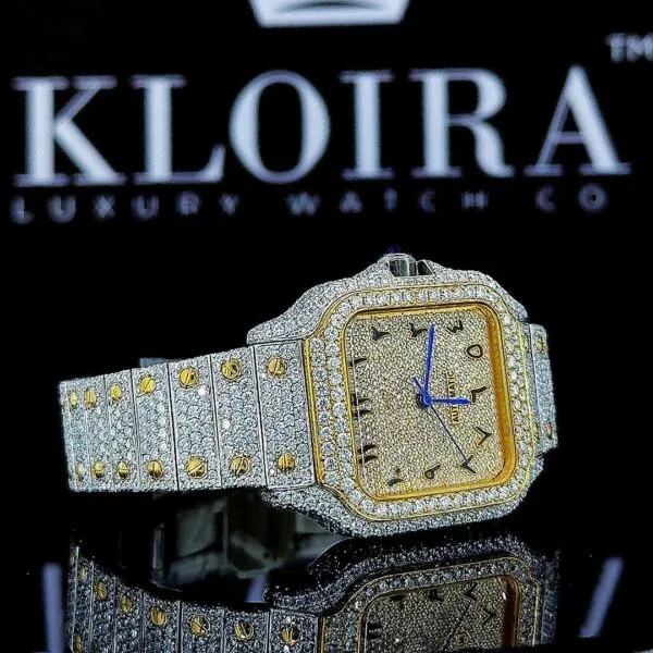 Moissanite Cartior Watch Arabic Right Side View