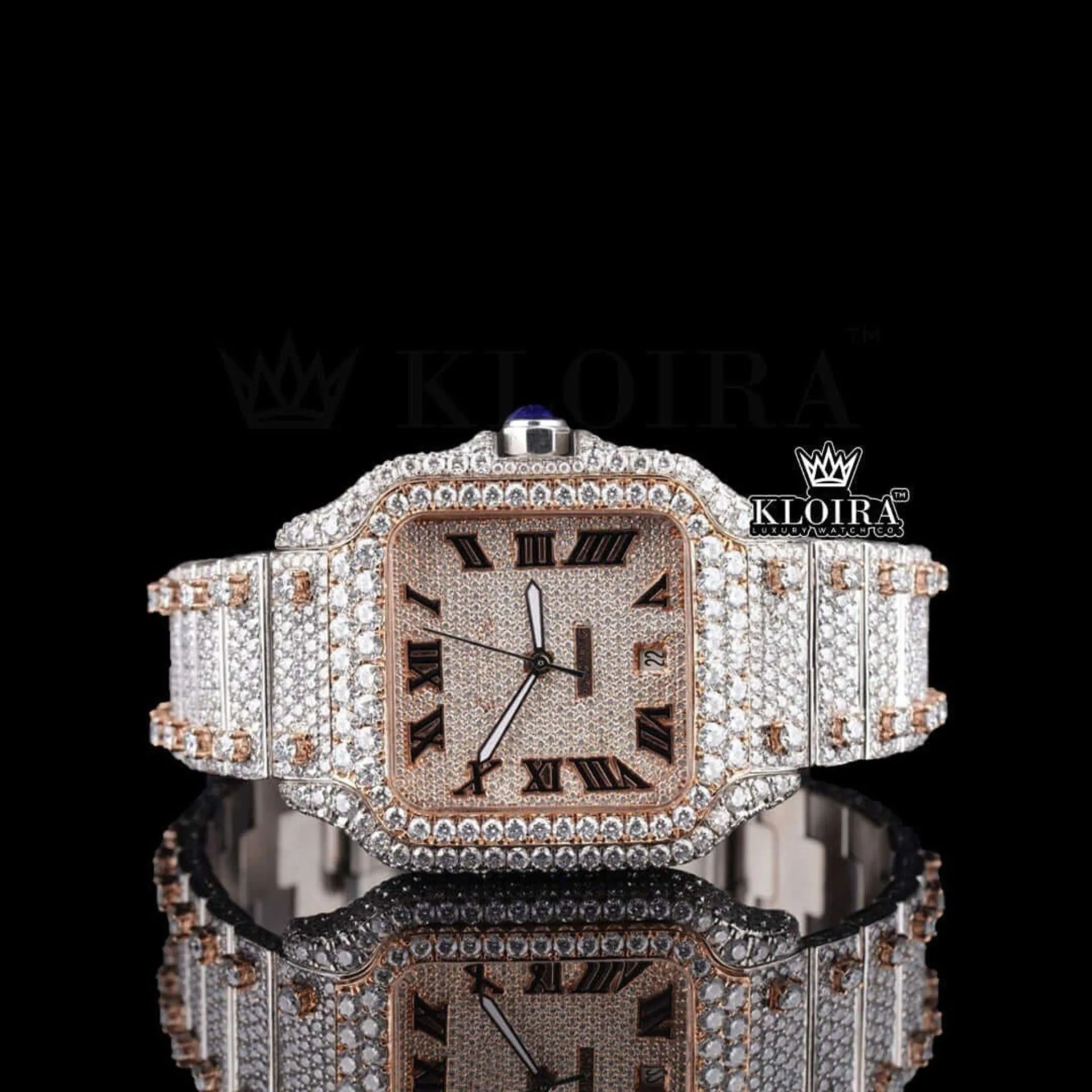 Moissanite Cartior Watch Front Face Close View