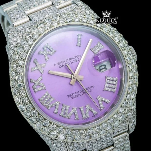Moissanite Roles Watch Close Up Dial View