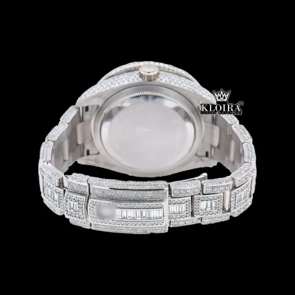 Nocturne Moissanite Diamond Watch 14K Gold VVS 20 Carat 42mm Back