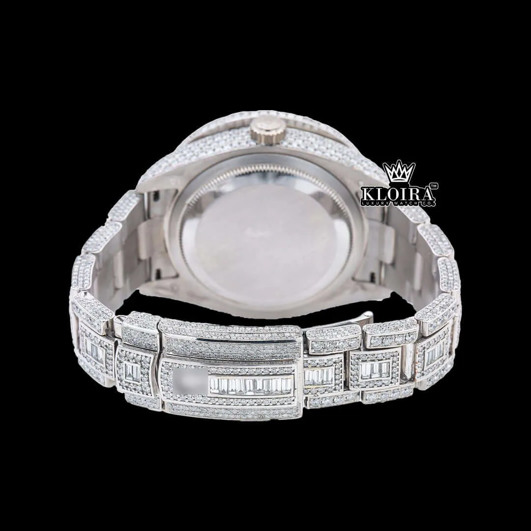 Nocturne Moissanite Diamond Watch 14K Gold VVS 20 Carat 42mm Back