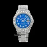 Roles Ocean Blue Dial Moissanite Diamond Watch