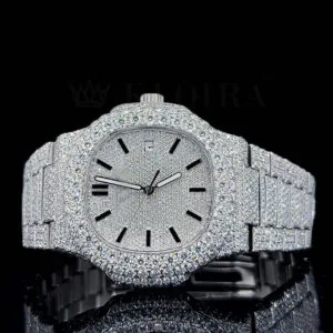 Patik Philippe Nautilus Women Silver Moissanite Watch