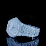 Patik Philippe Nautilus Women Silver 41mm Diamond Studded Swiss Made Baguette Numeral Watch