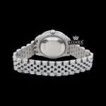 Rainbow Arabic Numerals White Dial Iced Out Moissanite Diamond Watch Caseback View