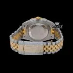 Rainbow Roman Dial Two Tone Moissanite Diamond Watch Caseback View