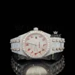 AP Royal Oak Moissanite Watch with Red Arabic Dial