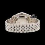 Red Arabic Numerals Fully Iced Out Moissanite Diamond Watch Caseback View
