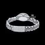 Red Dial Diamond Markers Bust Down Moissanite Diamond Watch Caseback View