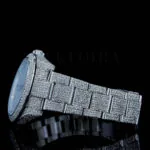 Roles Datejust 40mm Silver Diamond Studded Swiss Made Black Roman Numerals Watch