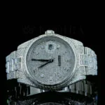 Roles Datejust 33mm Moissanite Watch in Silver with Bright White Dial