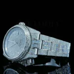 Roles Datejust 40mm Silver Diamond Studded Swiss Made Emerald Strap Watch