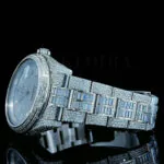 Roles Datejust 40mm Silver Diamond Studded Swiss Made Emerald Strap Watch