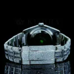 Roles Datejust 40mm Silver Diamond Studded Swiss Made Emerald Strap Watch
