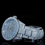 Roles Datejust 40mm Silver Diamond Studded Swiss Made Silver Hands Dial Watch