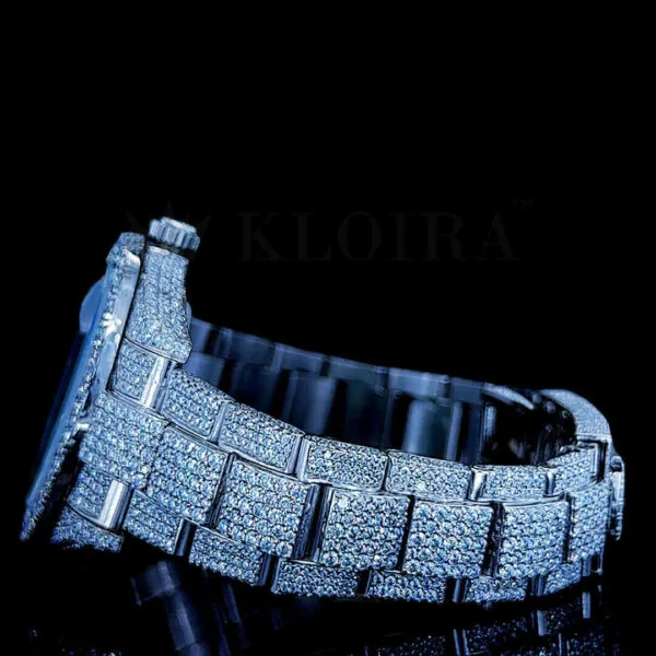 Roles Datejust 40mm Silver Diamond Studded Swiss Made Silver Hands Dial Watch