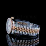 Roles Datejust Rose Silver 41mm Diamond Studded Swiss Made White Dial Watch