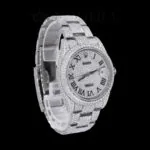 Roles Datejust Silver 41mm Diamond Studded Swiss Made Black Hands & Numerals Watch