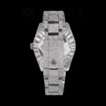 Roles Datejust Silver 41mm Diamond Studded Swiss Made Black Hands & Numerals Watch