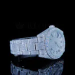 Roles Datejust Silver 41mm Diamond Studded Swiss Made Black Roman Watch