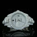 Roles Datejust Women Silver 33mm Moissanite Stick Numerals Watch with bright white dial