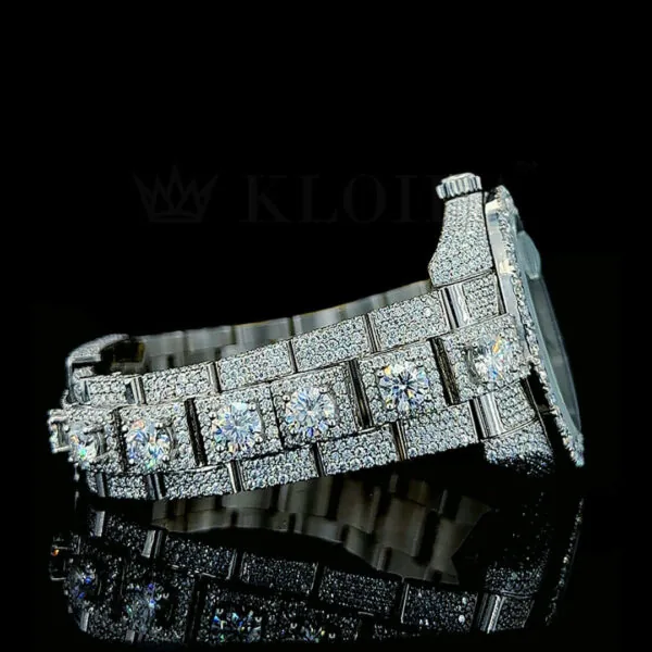 Roles Datejust Silver 41mm Diamond Studded Swiss Made Stick Numerals Watch
