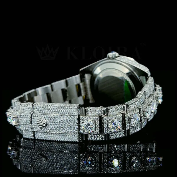 Roles Datejust Silver 41mm Diamond Studded Swiss Made Stick Numerals Watch