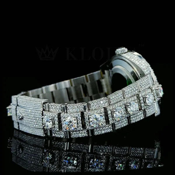 Roles Datejust Silver 41mm Diamond Studded Swiss Made Stick Numerals Watch