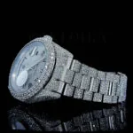 Roles Day Date Women Silver 33mm Diamond Studded Swiss Made Black Roman Numerals Watch