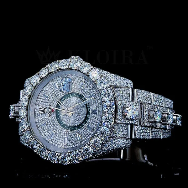 Roles Day Date Women Silver 33mm Diamond Studded Swiss Made Different Scale Watch