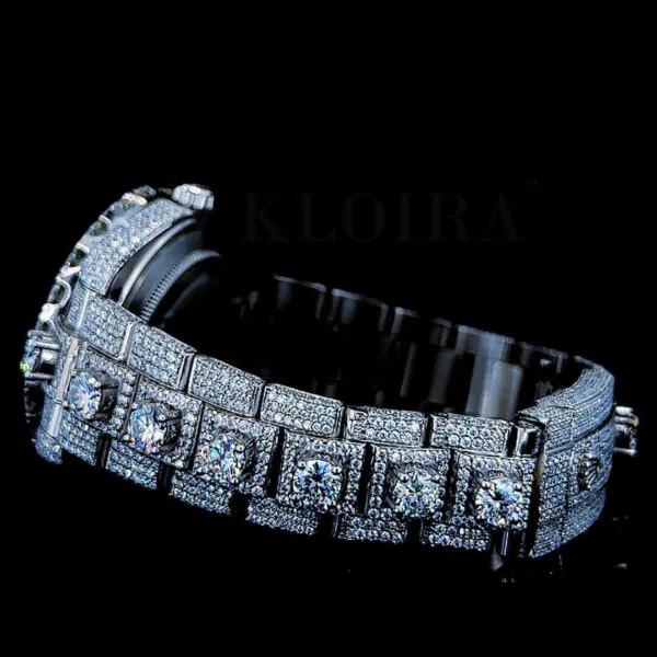 Roles Day Date Women Silver 33mm Diamond Studded Swiss Made Different Scale Watch